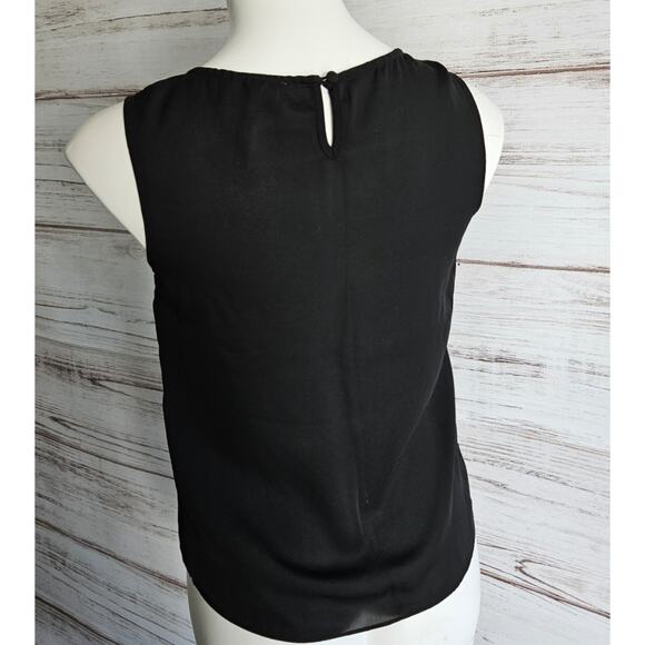Laundry by Shelli Segal Textured Sleeveless Black Semi Sheer Blouse sz 2 - Picture 3 of 6